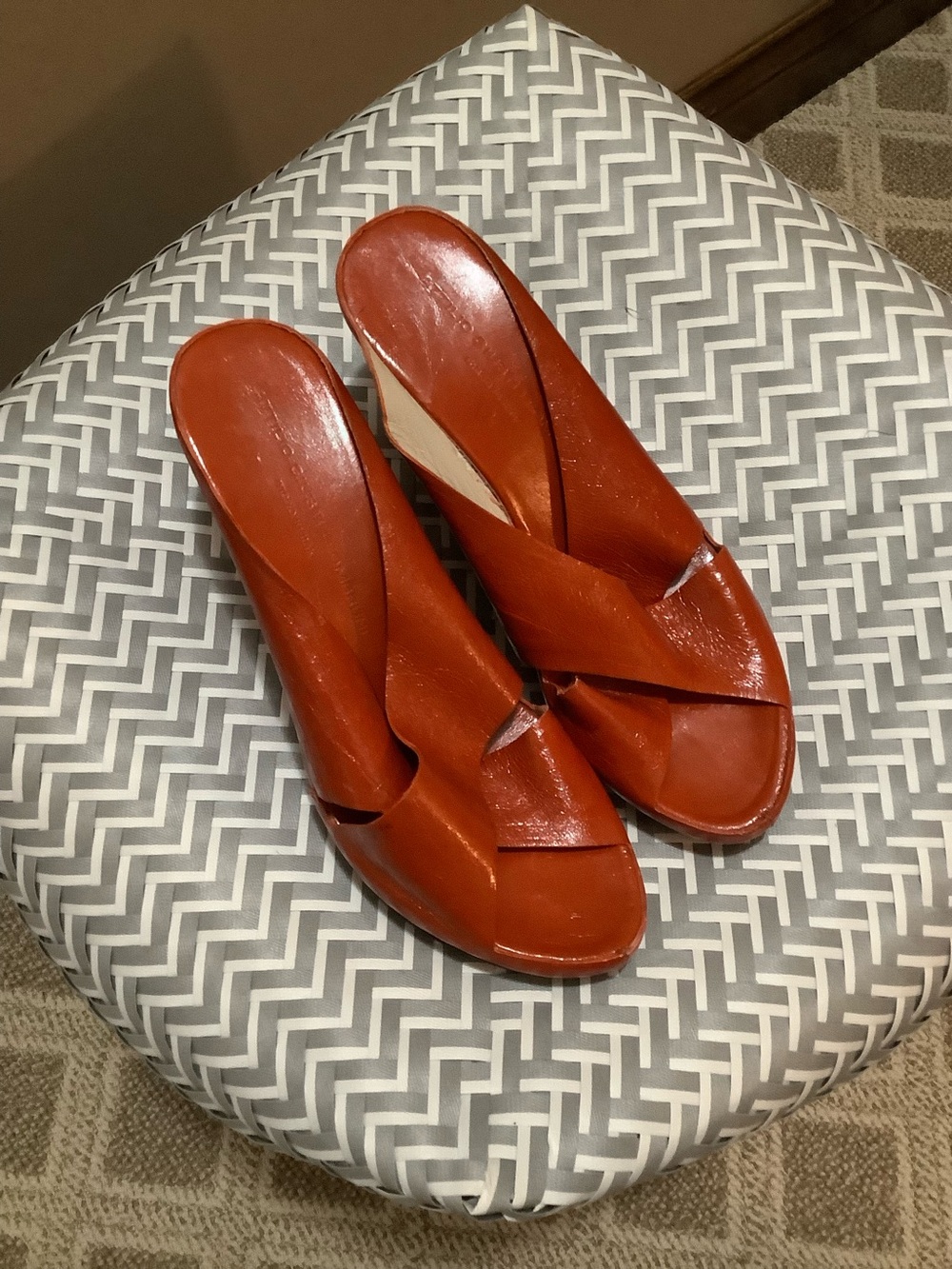 Attilio Giusti Leombruni Burnt Orange Leather Slide Clogs